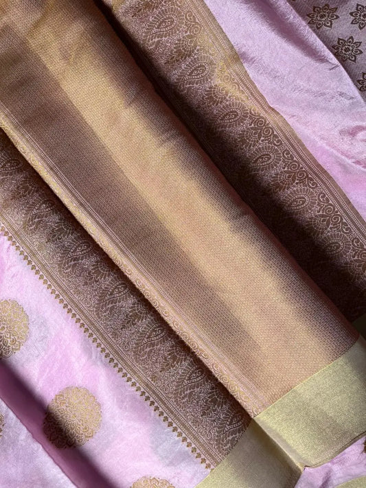 Banarasi Cotton Saree Pink Shade Boota