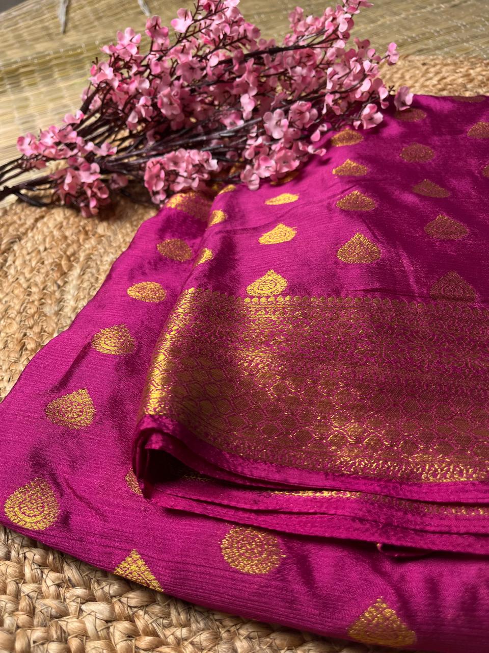 Banarasi Art Silk Pink Saree