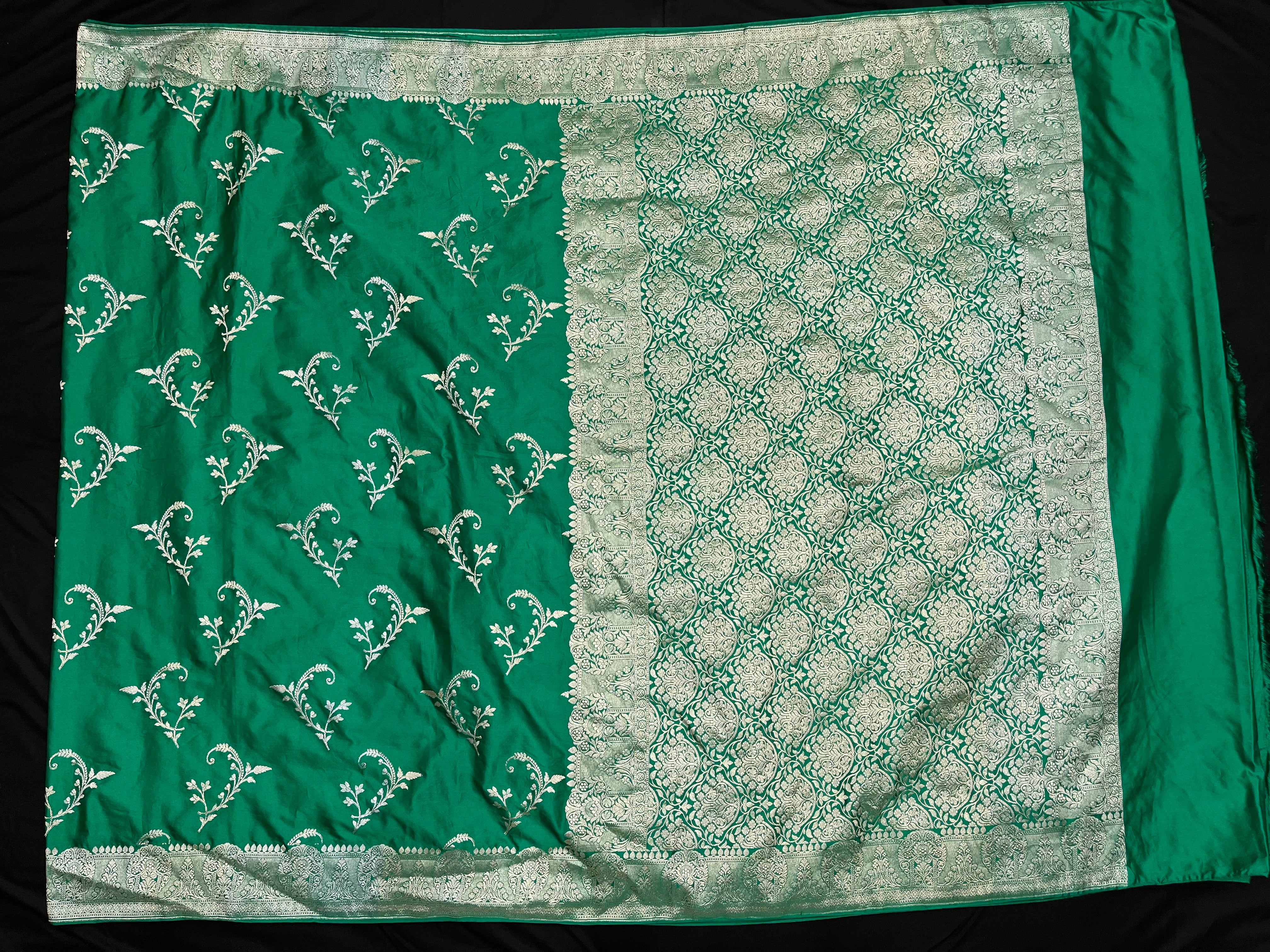 Green Mashru Satin Saree MSS-006-GRN