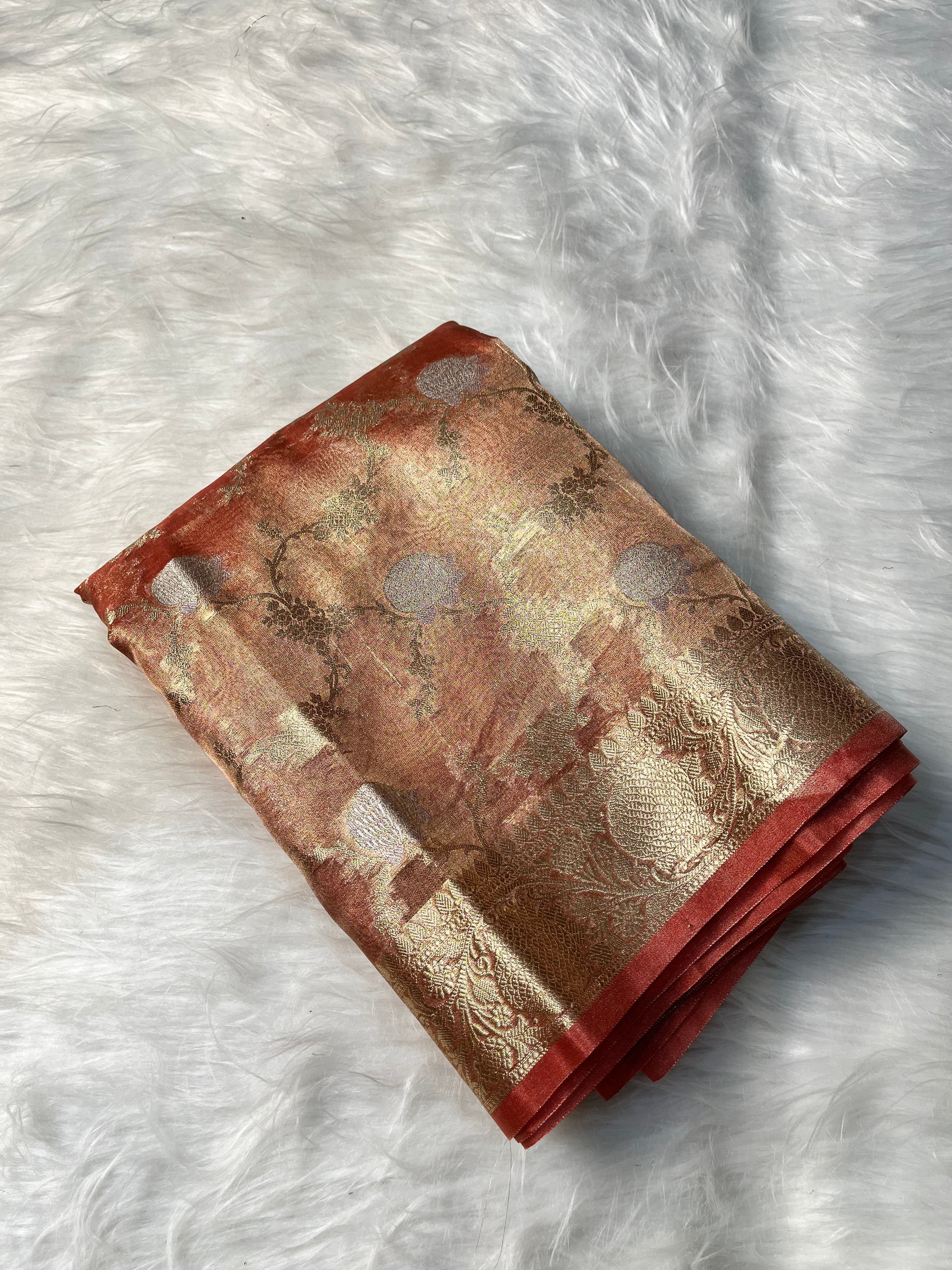 Tissue Alfi Jaal Saree TS-003-RST