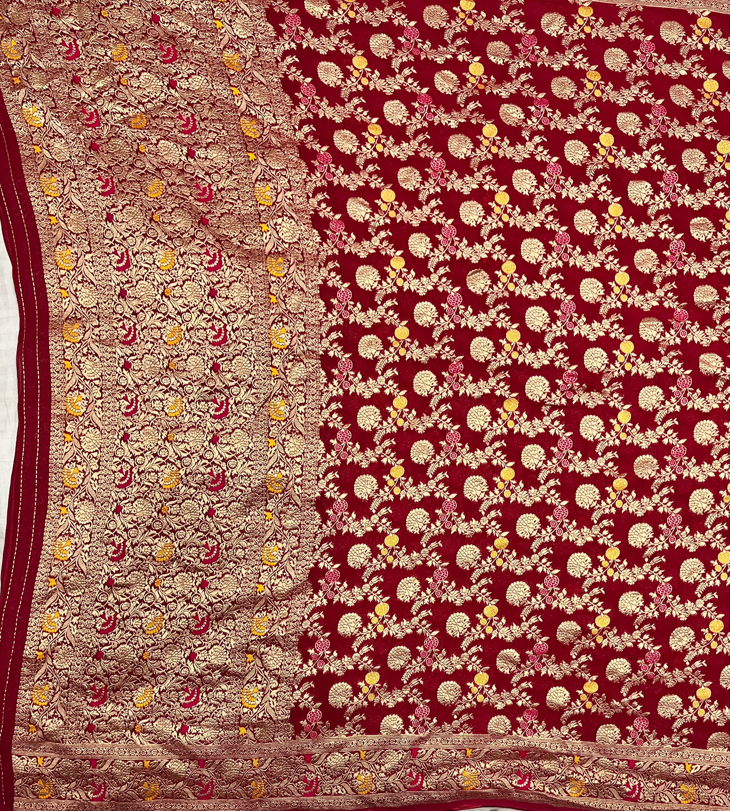 Khaddi Georgette Meena Jaal Saree