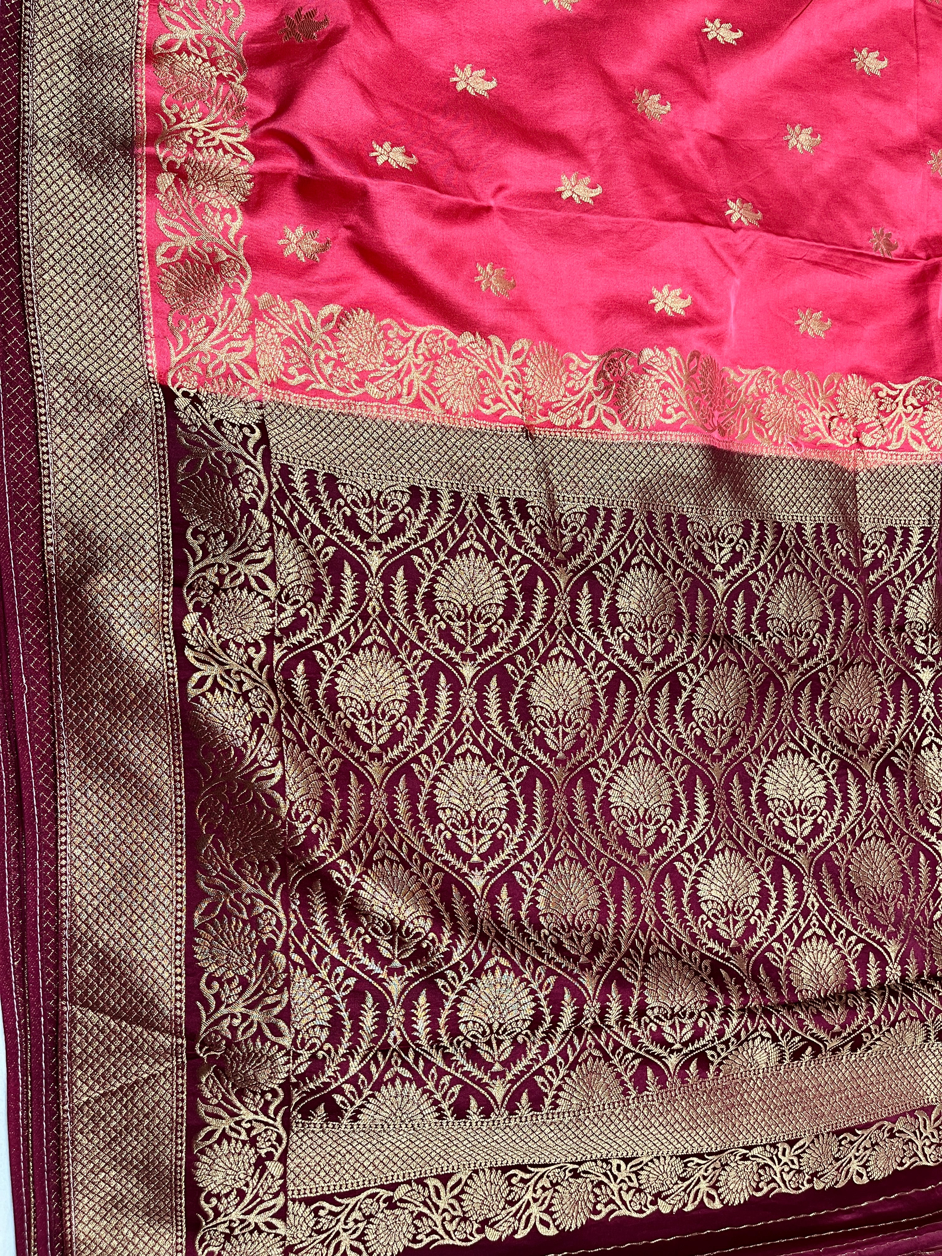 Mashru Buti Saree contrast shade