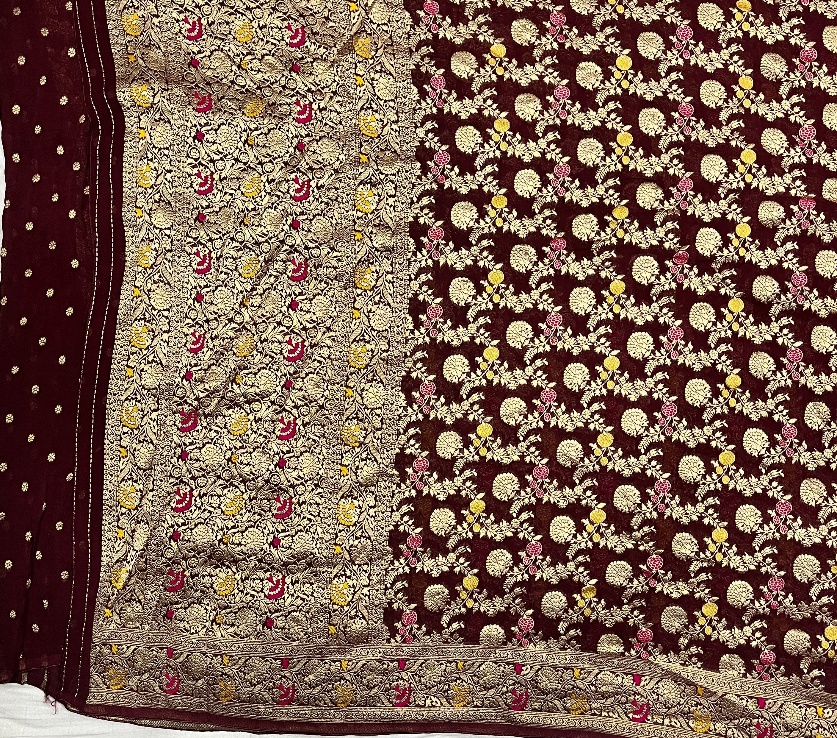 Khaddi Georgette Meena Jaal Saree