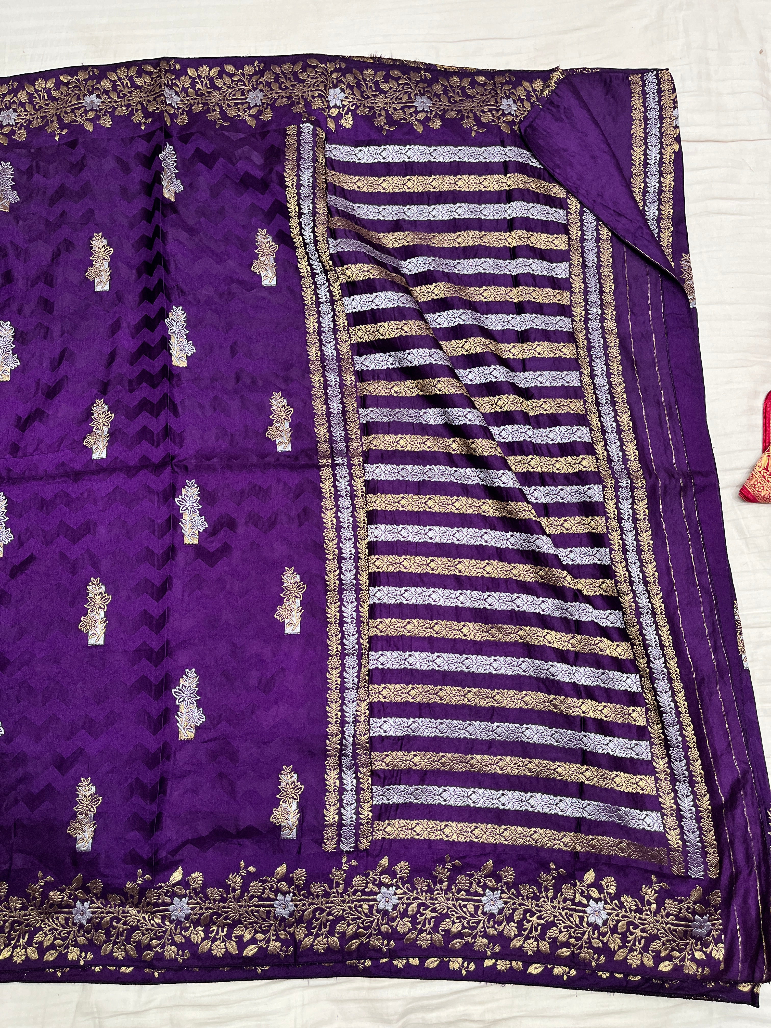 Fancy Mashru Silk Alfi Buta