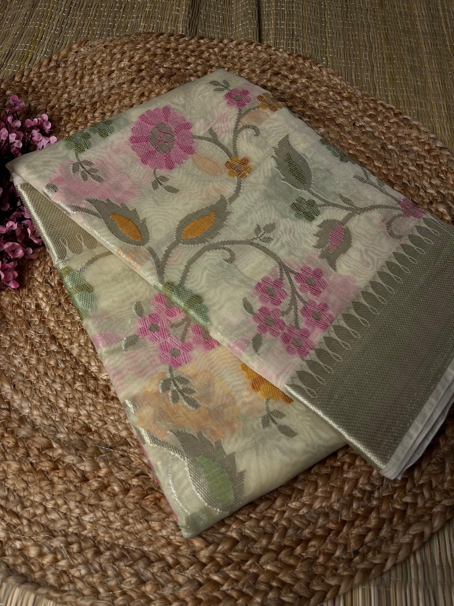 Banarasi Offwhite Cotton Saree