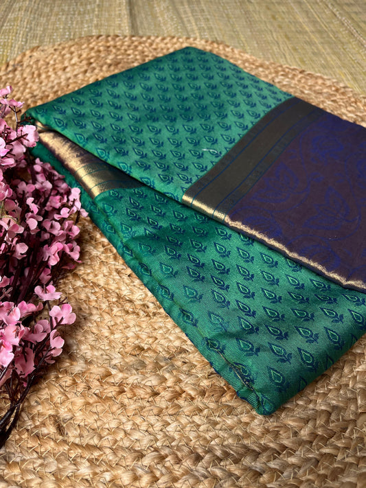 Banarasi Green Cotton Buti Saree