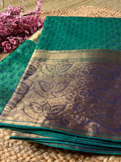 Banarasi Green Cotton Buti Saree