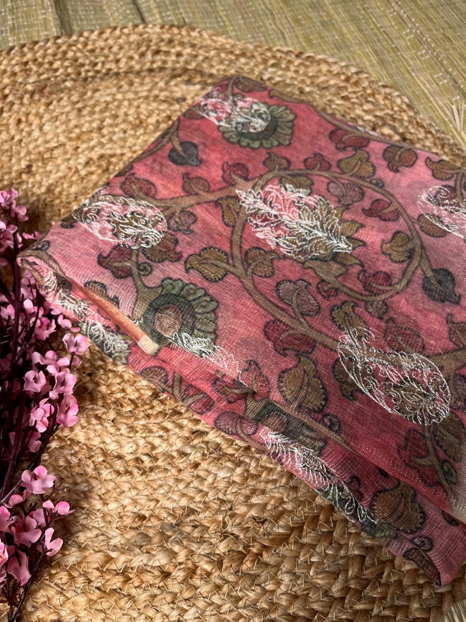 Banarasi Chikankari Cotton Saree