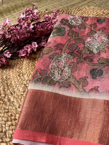 Banarasi Chikankari Cotton Saree