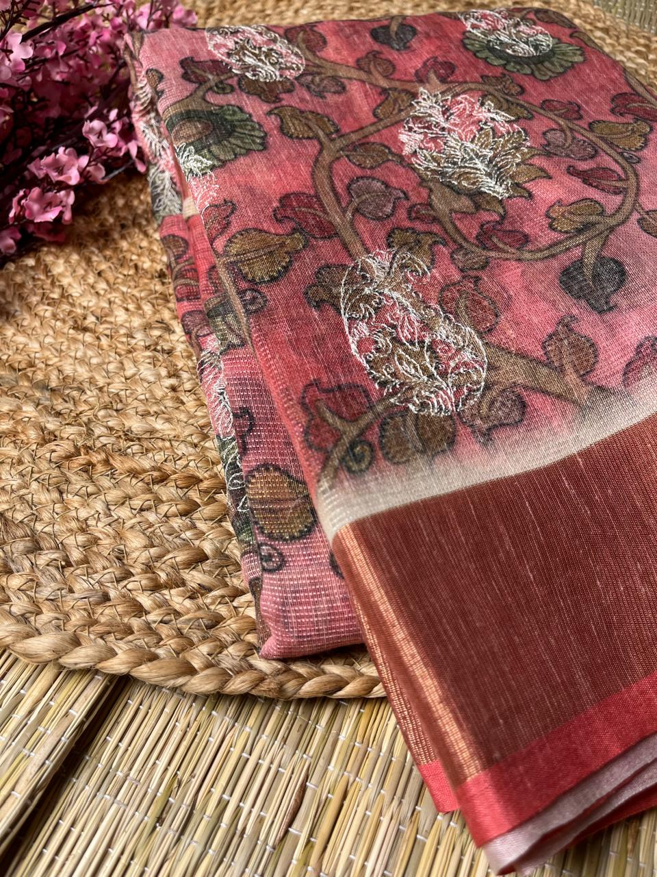 Banarasi Chikankari Cotton Saree