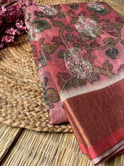 Banarasi Chikankari Cotton Saree