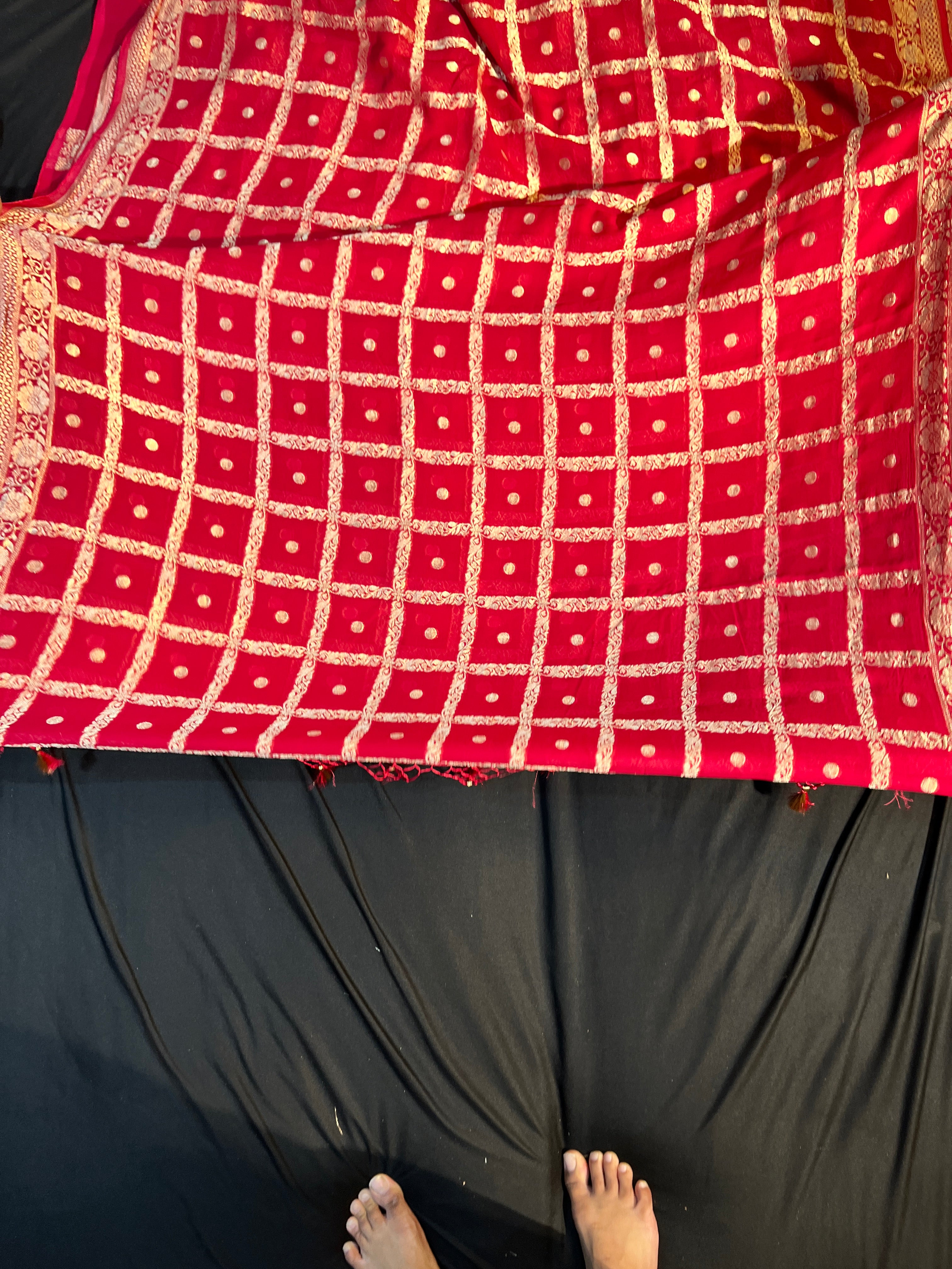 Rani pink Khaddi Georgette Check Saree