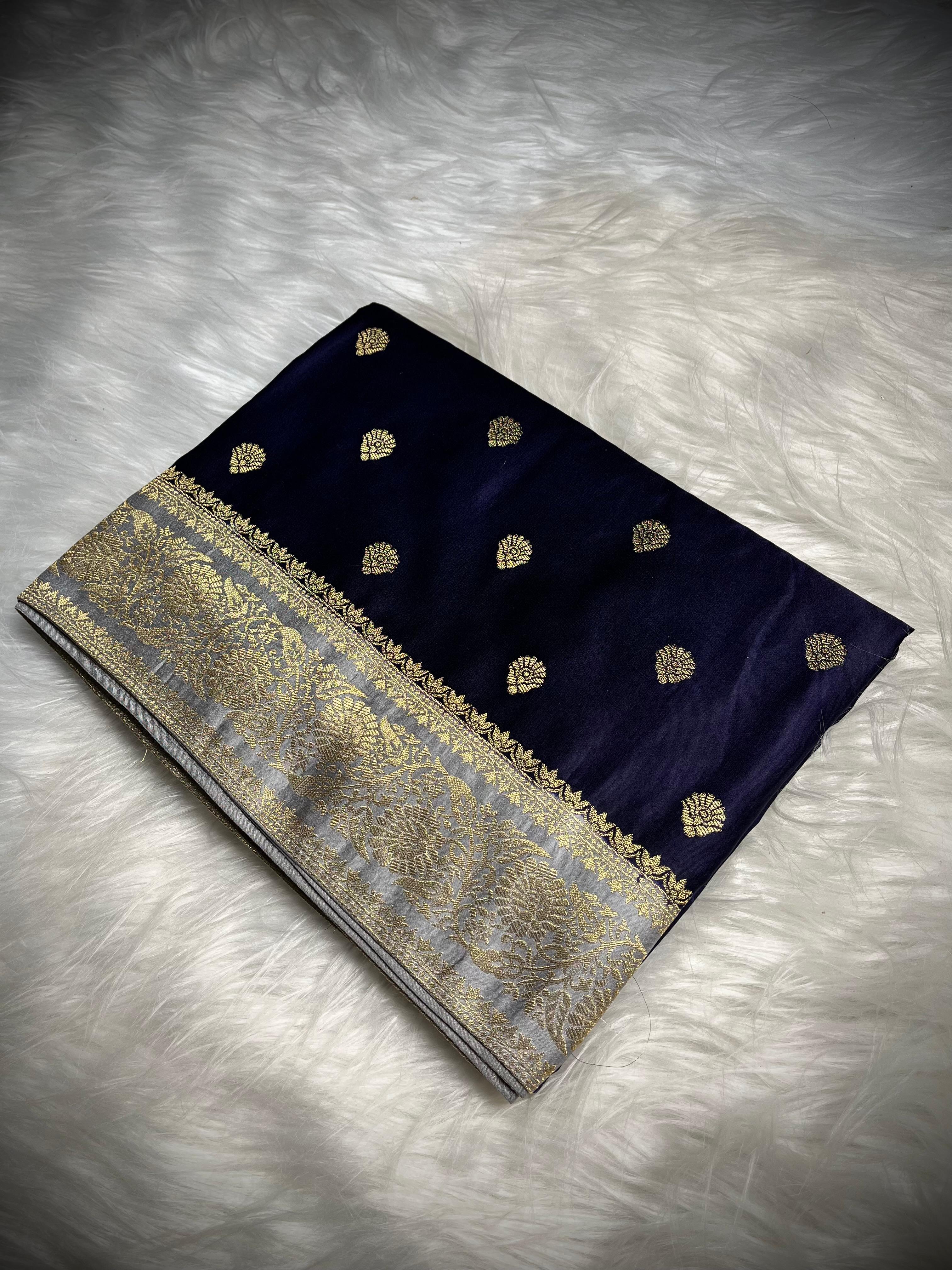 Deep Navy Mashru Satin MSS-001-NAVY