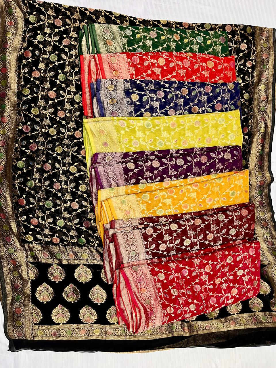 Fancy Khaddi Georgette Rangkart Saree