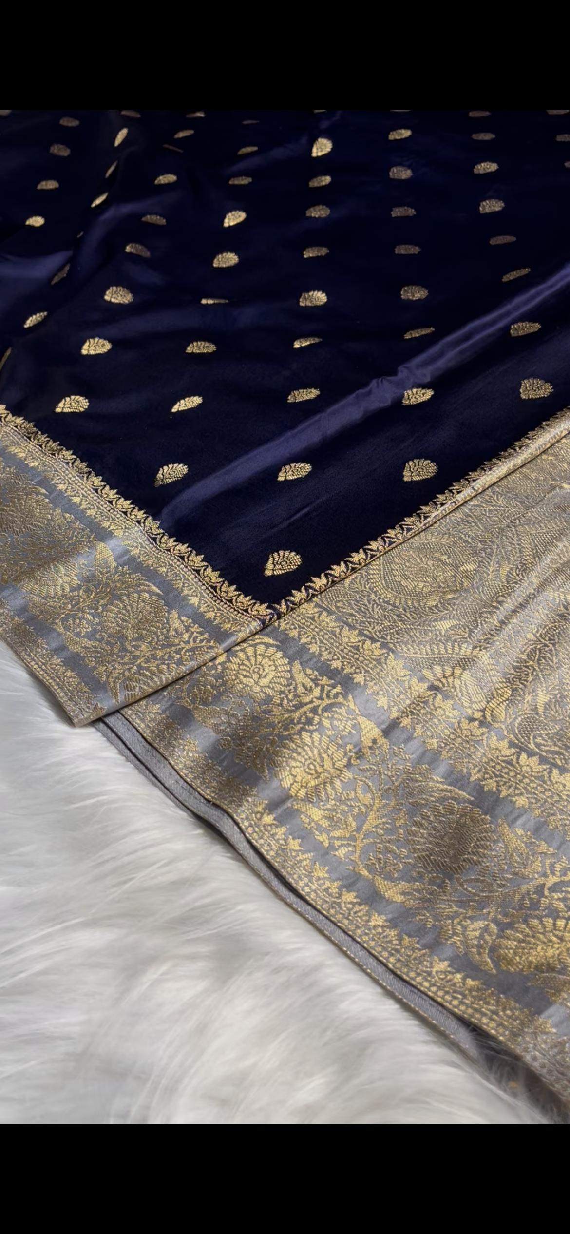 Deep Navy Mashru Satin MSS-001-NAVY