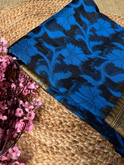 Banarasi Red Cotton Saree Jaal