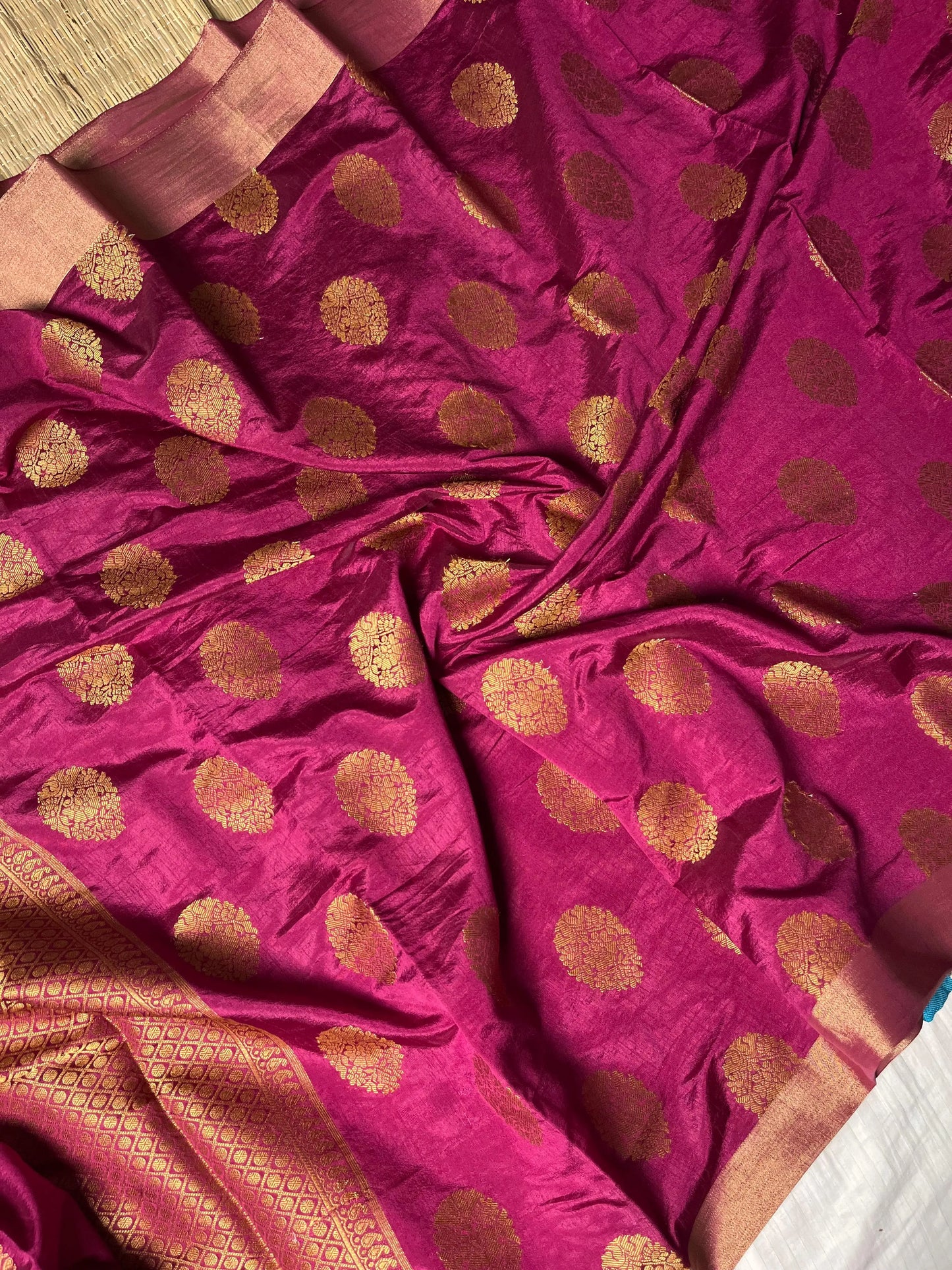 Banarasi Cotton Maroon Saree