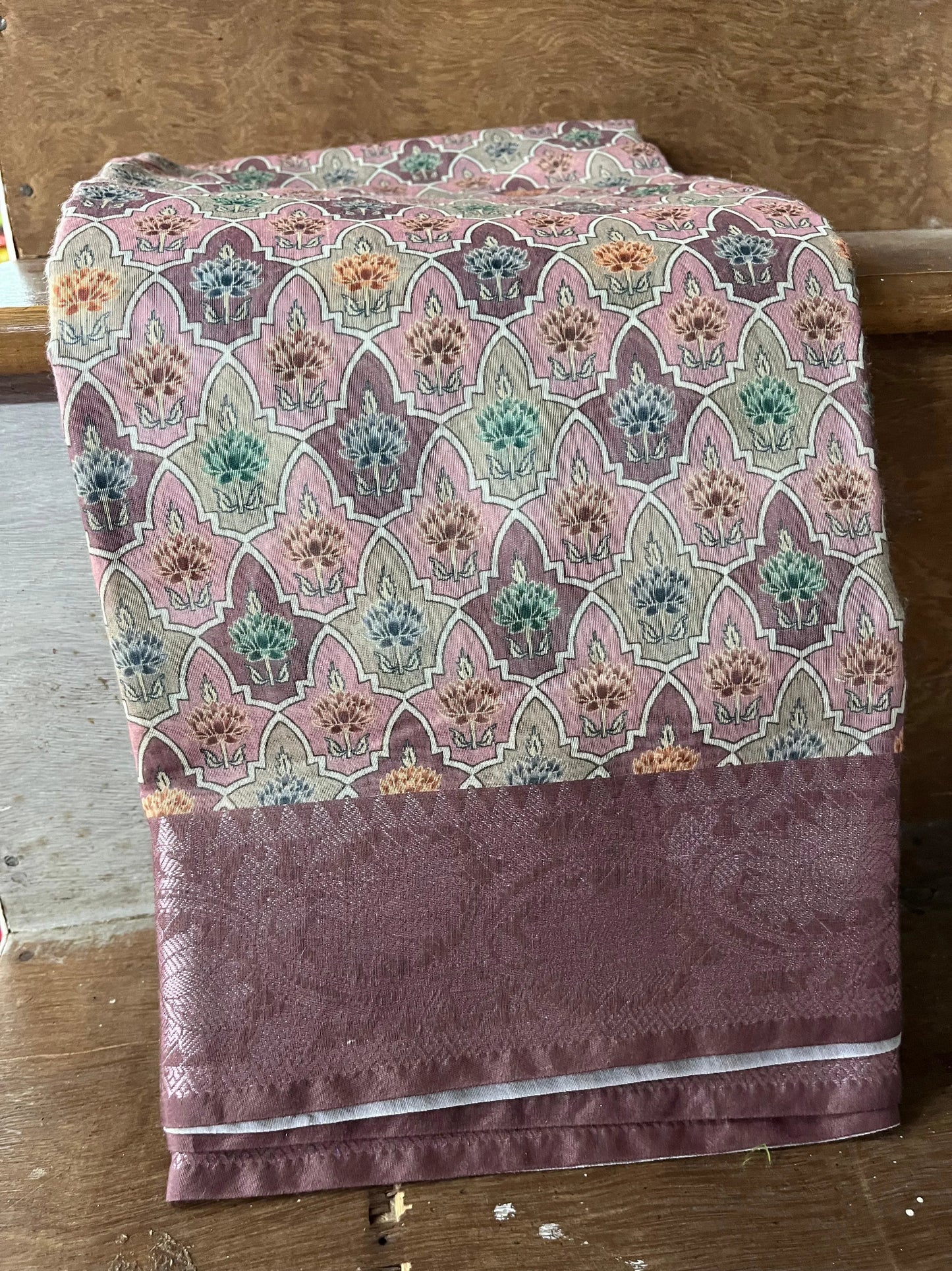 Banarasi Pink Cotton Digital Print Saree